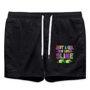 Juste une fille qui aime le slime coloré - Short de bain - noir - Devant - AI Model Male 185 light (185cm)