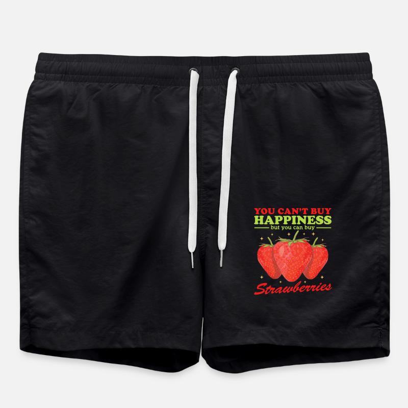 Erdbeere Erdbeeren Strawberry Geschenk - Badeshorts - Schwarz