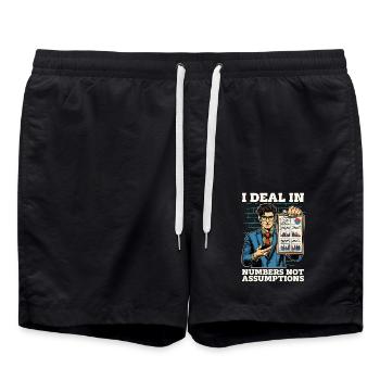 Statistician I Deal In Numbers Data Scientist - Badeshorts - Schwarz - Vorne - AI Model Male 185 light (185cm)
