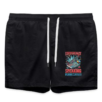 Statistically Speaking Data Scientist Statistician - Swim Trunks - black - Front - AI Model Male 185 light (185cm)