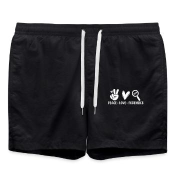 Peace Love Enquêteur médico-légal Sciences médico-légales - Short de bain - noir - Devant - AI Model Male 185 light (185cm)