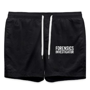Enquêteur médico-légal Scientifique Funny Forensics - Short de bain - noir - Devant - AI Model Male 185 light (185cm)