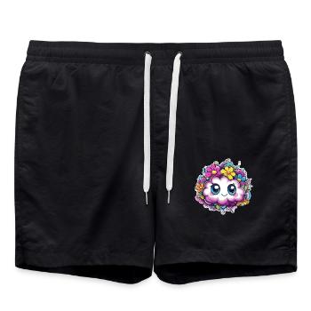 Happy Flower Cloud - Swim Trunks - black - Front - AI Model Male 185 light (185cm)
