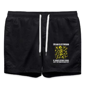 Je suis électricien Elektriker - Short de bain - noir - Devant - AI Model Male 185 light (185cm)