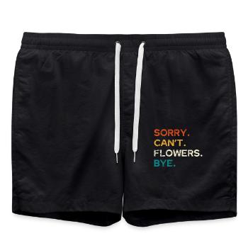 Désolé ne peut pas Flowers Bye Dicton humoristique - Short de bain - noir - Devant - AI Model Male 185 light (185cm)