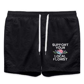 Support your local florist with - Swim Trunks - black - Front - AI Model Male 185 light (185cm)