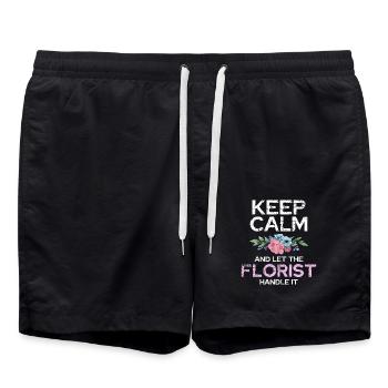 Keep Calm Und Lass Den Floristen Machen - Badeshorts - Schwarz - Vorne - AI Model Male 185 light (185cm)