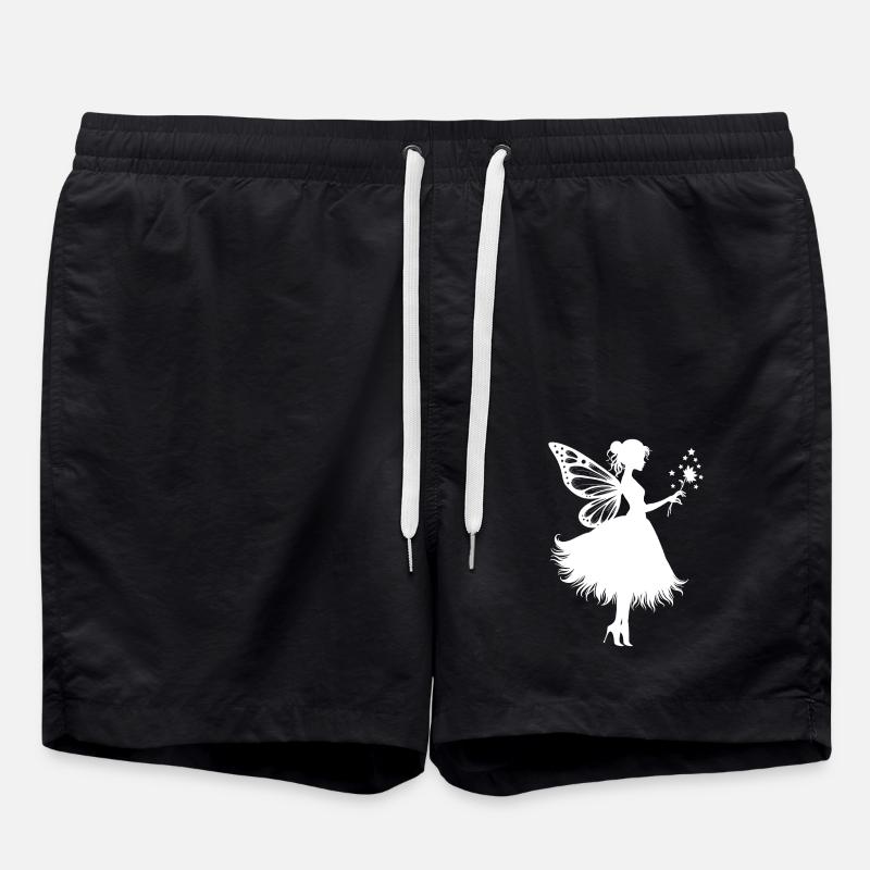 Zauberhafte Fee mit Blume - Badeshorts - Schwarz
