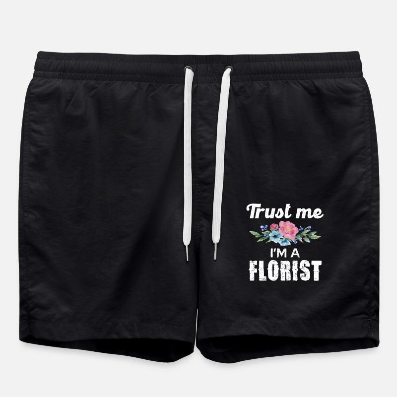 Croyez-moi, je suis fleuriste avec un motif floral - Short de bain - noir