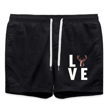 Rentiere Rentier - Badeshorts - Schwarz - Vorne - AI Model Male 185 light (185cm)
