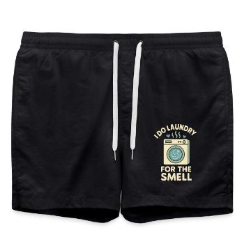 Linge propre - Amateurs de parfums Vêtements frais - Short de bain - noir - Devant - AI Model Male 185 light (185cm)