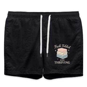 Linge propre - Amateurs de parfums Vêtements frais - Short de bain - noir - Devant - AI Model Male 185 light (185cm)