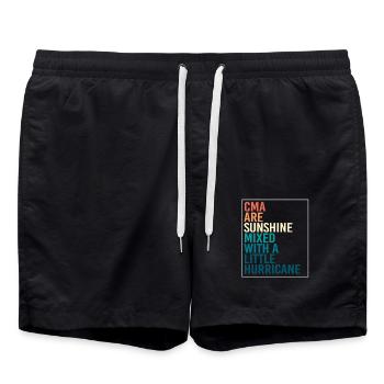 Medical Assistant MFA - Swim Trunks - black - Front - AI Model Male 185 light (185cm)