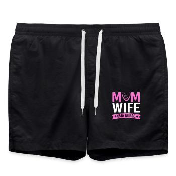 Medical Assistant MFA Mom Wife Mother - Swim Trunks - black - Front - AI Model Male 185 light (185cm)