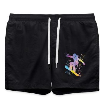 Snowboarder Snowboarding Snowboard - Badeshorts - Schwarz - Vorne - AI Model Male 185 light (185cm)
