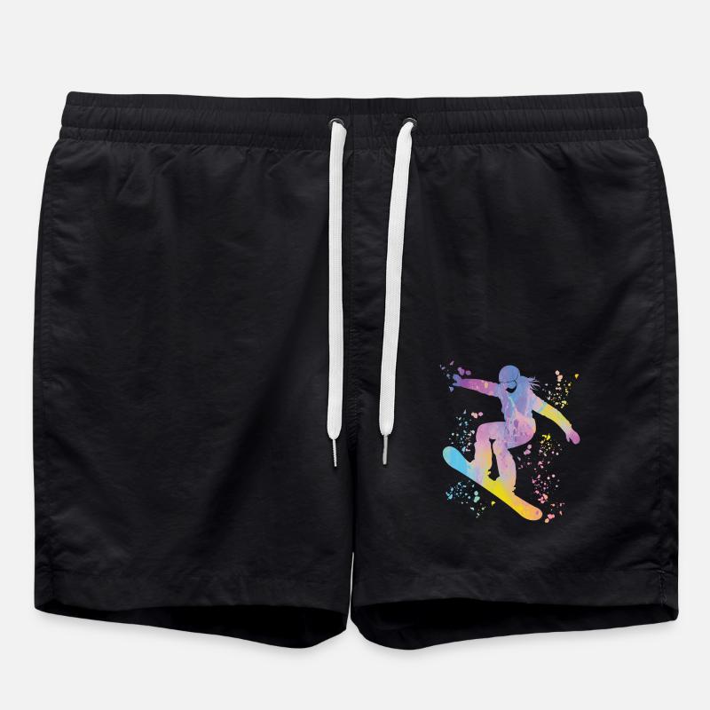 Snowboarder Snowboarding Snowboard - Short de bain - noir