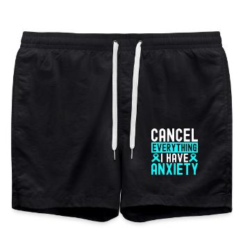 Anxiety disorder Anxiety disorder - Swim Trunks - black - Front - AI Model Male 185 light (185cm)