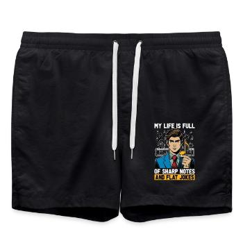 Professeur de musique Ma vie est pleine de musique classique - Short de bain - noir - Devant - AI Model Male 185 light (185cm)