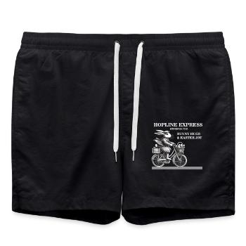 Easter Retro Bunny Bicycle Joy Bunny Hugs - Swim Trunks - black - Front - AI Model Male 185 light (185cm)