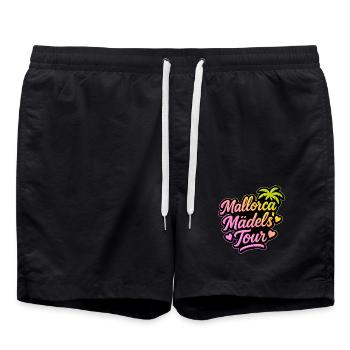 Mallorca Mädels Tour Bunt - Badeshorts - Schwarz - Vorne - AI Model Male 185 light (185cm)