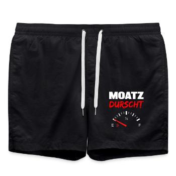 moatz durscht - o zapft is - Bayern des samma mia - Badeshorts - Schwarz - Vorne - AI Model Male 185 light (185cm)