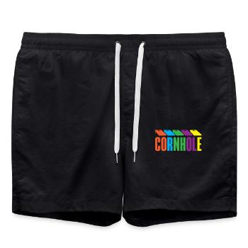 Cornhole Spieler Bunte Leidenschaft - Badeshorts - Schwarz - Vorne - AI Model Male 185 light (185cm)