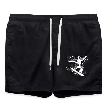 Snowboarder Snowboarding Snowboard - Badeshorts - Schwarz - Vorne - AI Model Male 185 light (185cm)