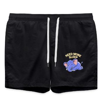 Niedlicher Schlafender Elefant Sucht Mehr Schlaf - Badeshorts - Schwarz - Vorne - AI Model Male 185 light (185cm)