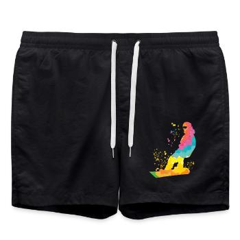 Snowboarder Snowboarding Snowboard - Badeshorts - Schwarz - Vorne - AI Model Male 185 light (185cm)