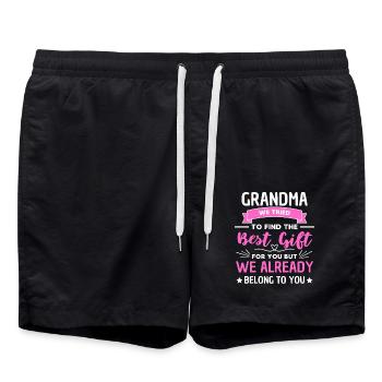 Lustiger Oma Spruch Großmutter Design - Badeshorts - Schwarz - Vorne - AI Model Male 185 light (185cm)