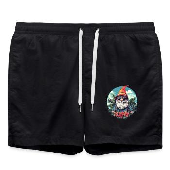 Tropischer Gartenzwerg mit Sonnenbrille - Badeshorts - Schwarz - Vorne - AI Model Male 185 light (185cm)