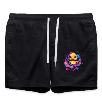 Squeaky Rubber Duck Splash - Swim Trunks - black - Front - AI Model Male 185 light (185cm)