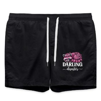 Drôle mignon raton laveur sauvage Mème - Short de bain - noir - Devant - AI Model Male 185 light (185cm)