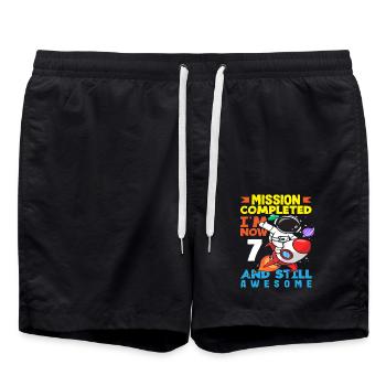 Mission accomplished I'm now 7 and still - Swim Trunks - black - Front - AI Model Male 185 light (185cm)