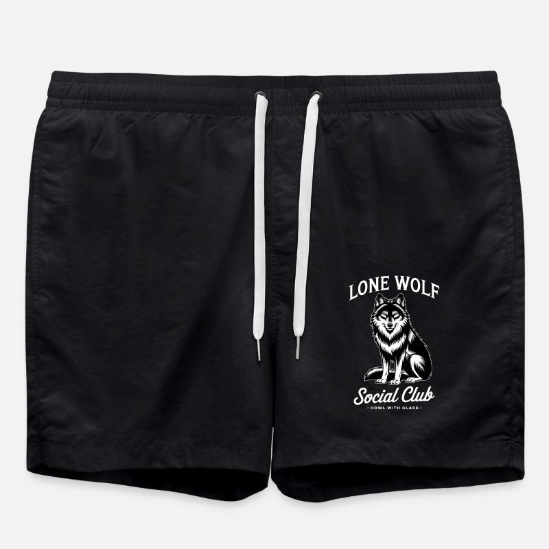 Wolf - Swim Trunks - black
