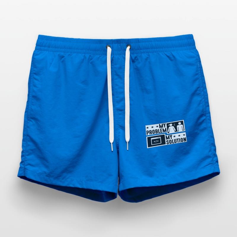 Online Coder My Problem My Pictogram Dad Developer Swim Trunks