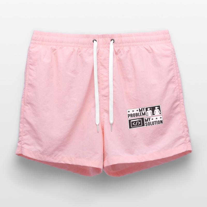 Online Coder My Problem My Solution Pictogram Mom Swim Trunks