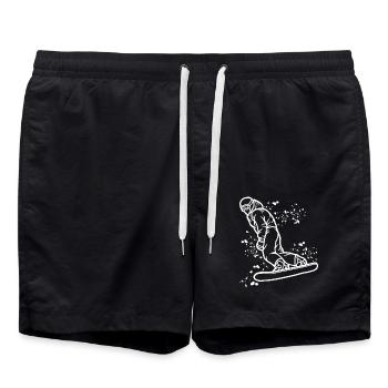 Snowboarder Snowboarding Snowboard - Badeshorts - Schwarz - Vorne - AI Model Male 185 light (185cm)
