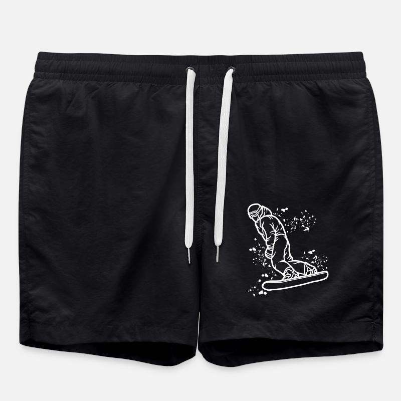 Snowboarder Snowboarding Snowboard - Short de bain - noir