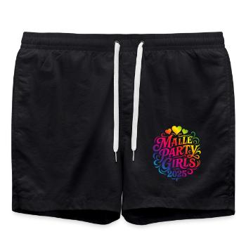 Malle 2025 Party Mädchen - Badeshorts - Schwarz - Vorne - AI Model Male 185 light (185cm)