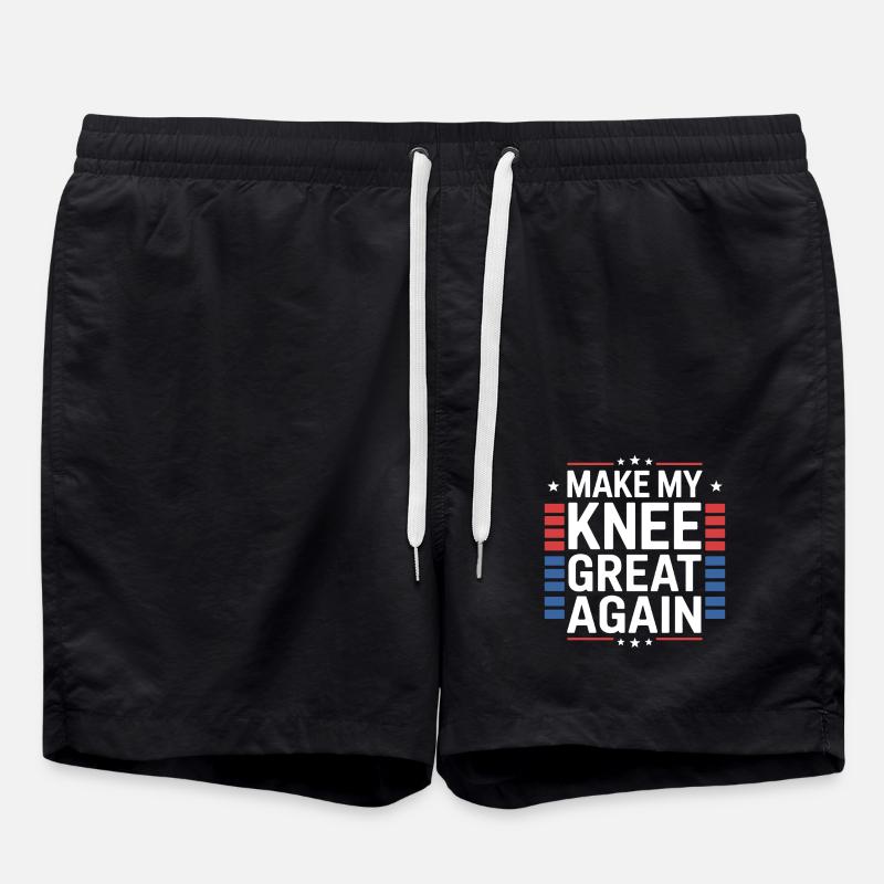 Make My Knee Great Again. Funny Recovery - Badeshorts - Schwarz