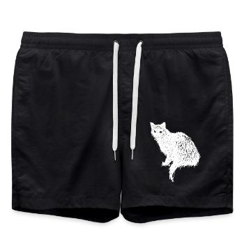 Spooky Vintage Cat – Halloween - Badeshorts - Schwarz - Vorne - AI Model Male 185 light (185cm)