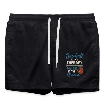 Baseball Mom Dugout Life Game Day Support Team Spi - Badeshorts - Schwarz - Vorne - AI Model Male 185 light (185cm)