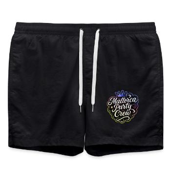 Mallorca Party Crew Crown - Swim Trunks - black - Front - AI Model Male 185 light (185cm)