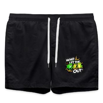 Funny Frog Lovers Who Let The Frogs Out - Swim Trunks - black - Front - AI Model Male 185 light (185cm)