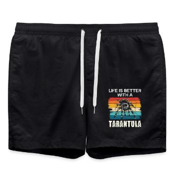 La vie est meilleure avec une tarentule - Short de bain - noir - Devant - AI Model Male 185 light (185cm)
