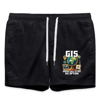 Systèmes d’information géographique - Short de bain - noir - Devant - AI Model Male 185 light (185cm)