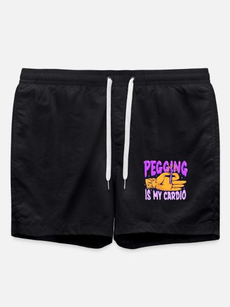 Cribbage Pegging Is My Cardio - Swim Trunks - black