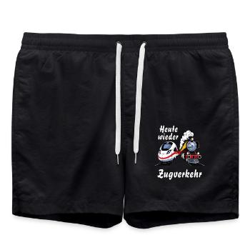 TRAIN TRAIN Aujourd’hui de nouveau en train - Short de bain - noir - Devant - AI Model Male 185 light (185cm)