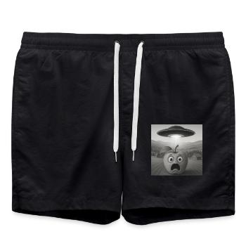 Apfel - Badeshorts - Schwarz - Vorne - AI Model Male 185 light (185cm)
